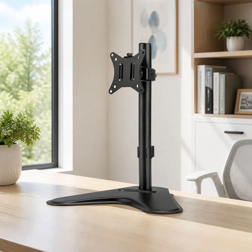Monitor Arm Desk Mount Screen Holder Single Adjustable Heavy-Duty Steel VESA up