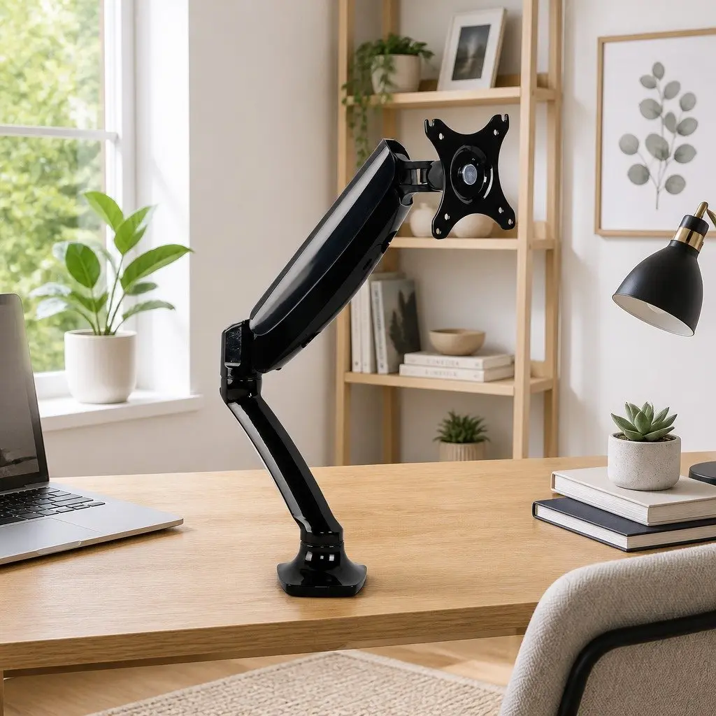 Single Monitor Arm Gas Spring Desk Mount Bracket Screen Holder 10-27 Inch