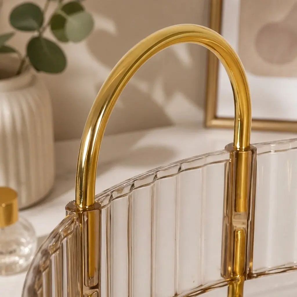 Makeup Organiser 360° Rotating Vanity Countertop Storage Shelf Gold
