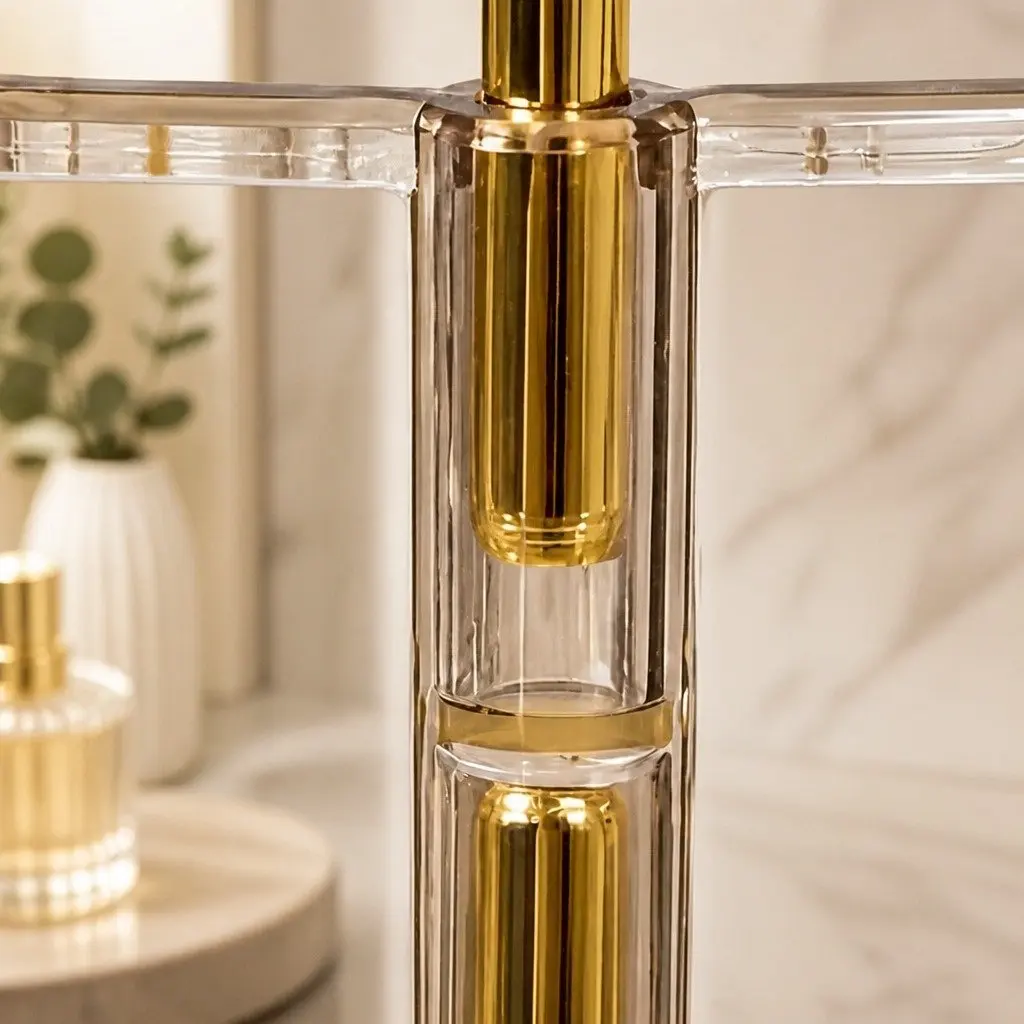 Makeup Organiser 360° Rotating Vanity Countertop Storage Shelf Gold