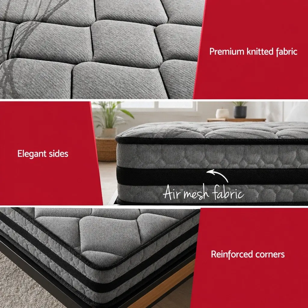 Metal Bed Frame and Pocket Spring Mattress Set