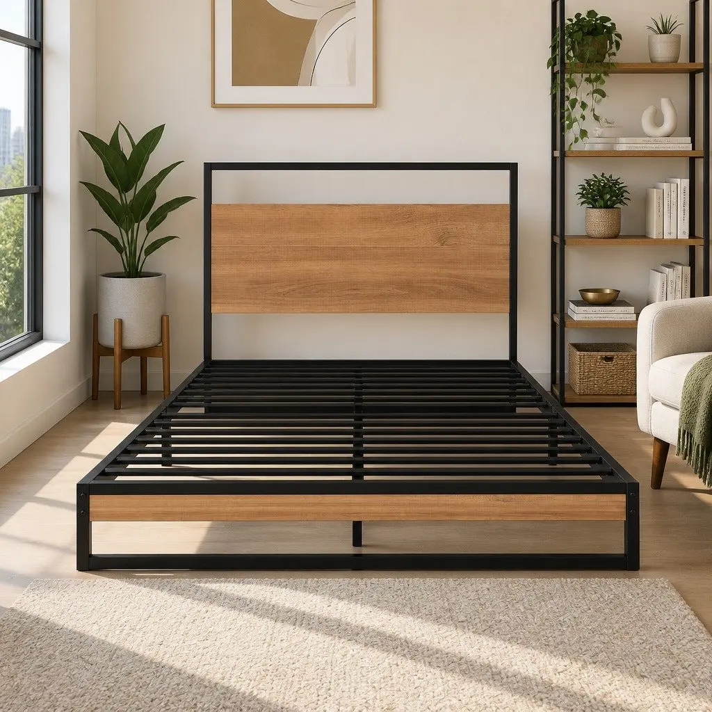 Single Bed Frame with Pocket Spring Mattress Set