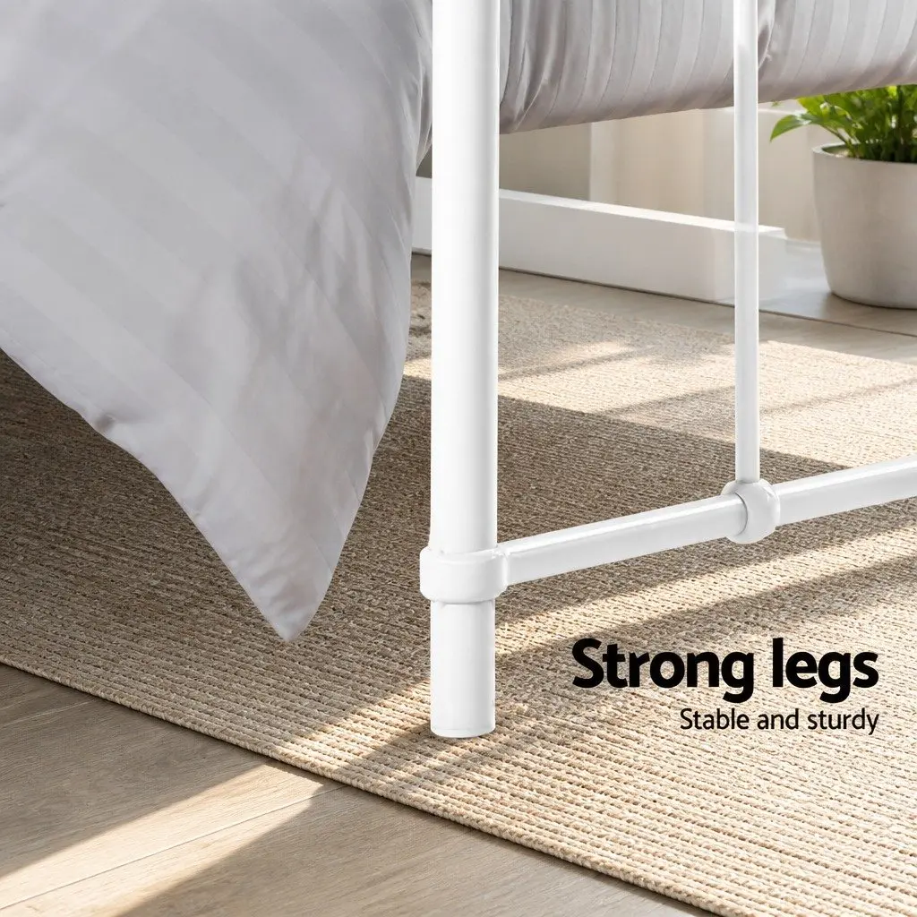 Double Metal Bed Frame Country Style Bedroom Furniture Double Size White