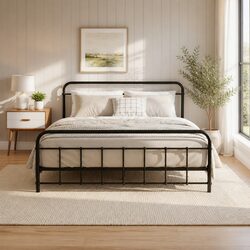 Reliable Queen Metal Bed Frame with Storage Space