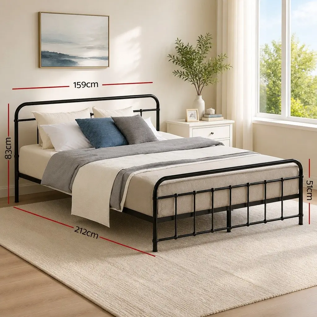 Queen Metal Bed Frame with Storage Space