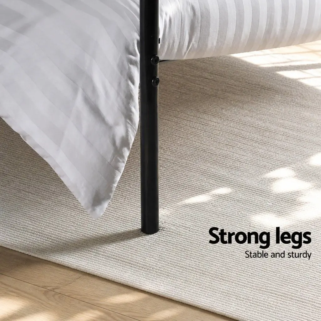 Single Metal Bed Frame Black 190cm x 90cm Storage Space