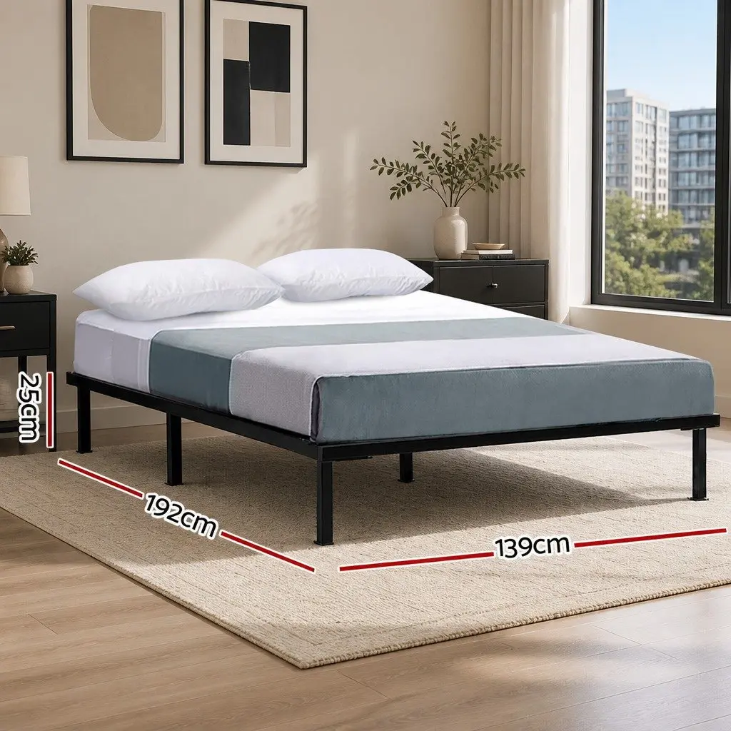 Double Metal Bed Frame with Spacious Storage