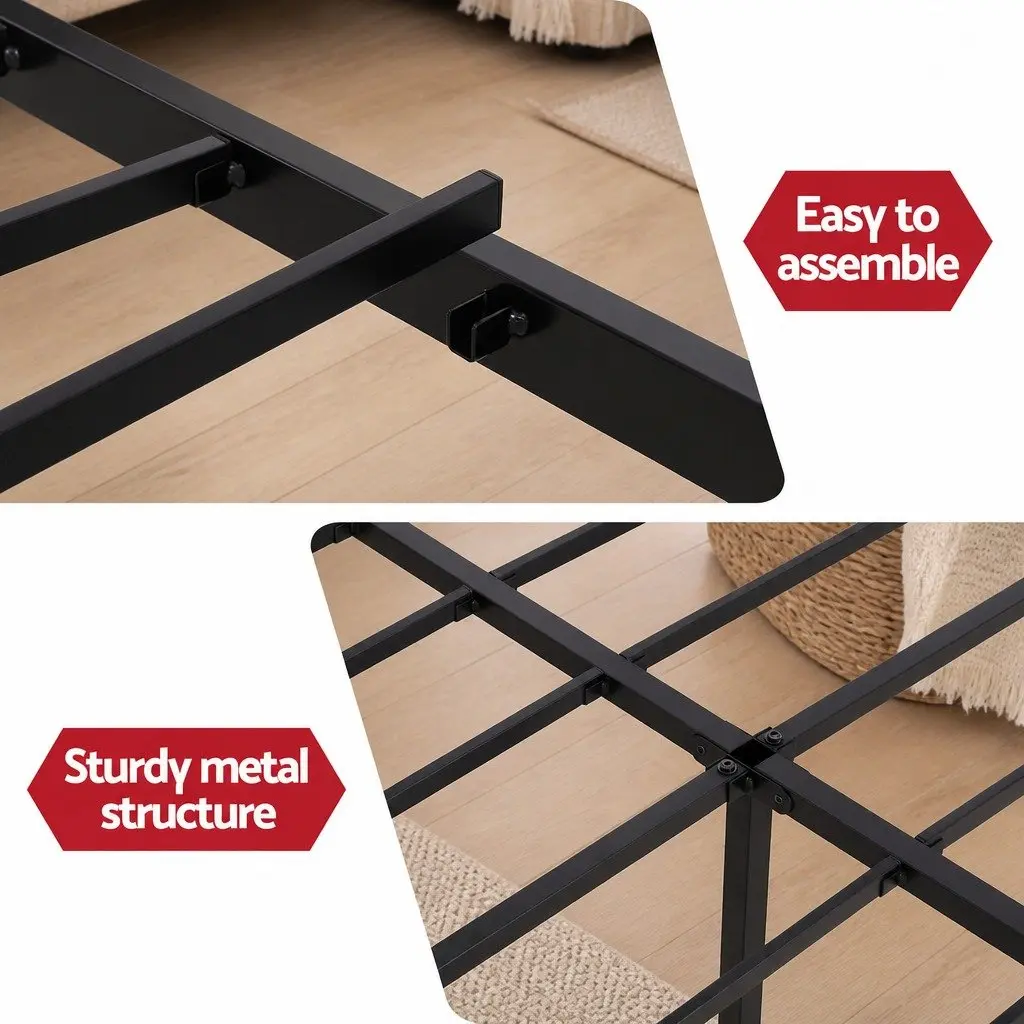 Double Bed Frame with Storage & Charging Functionality
