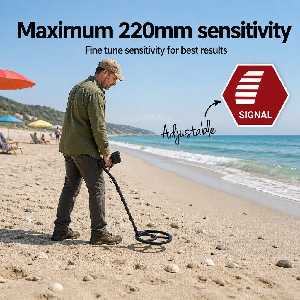 Metal Detector Pinpointer Kit Treasure Hunter Waterproof 250mm Black