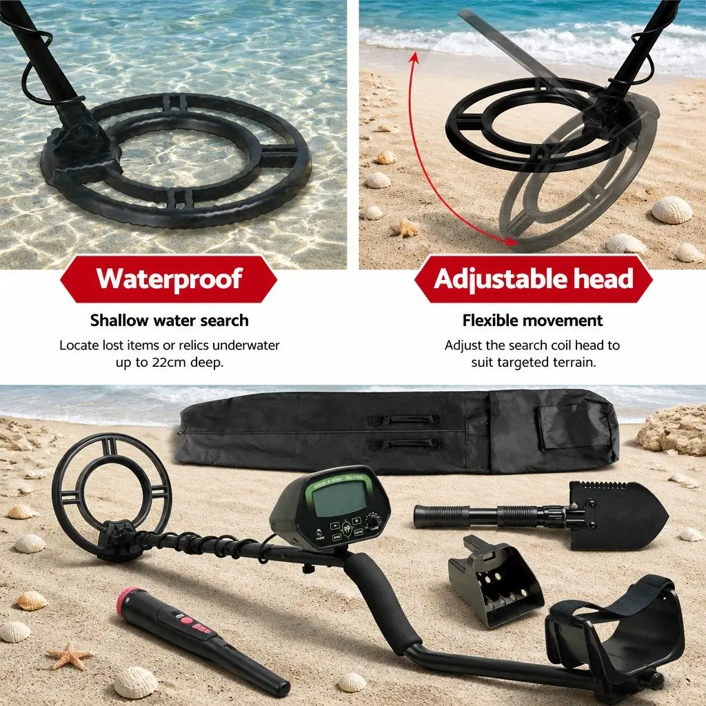 Metal Detector Pinpointer Kit Treasure Hunter Waterproof 250mm Black
