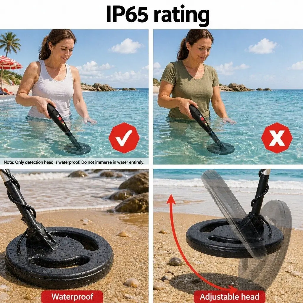 Metal Detector Pinpointer Waterproof 180mm LCD Search Coil Black