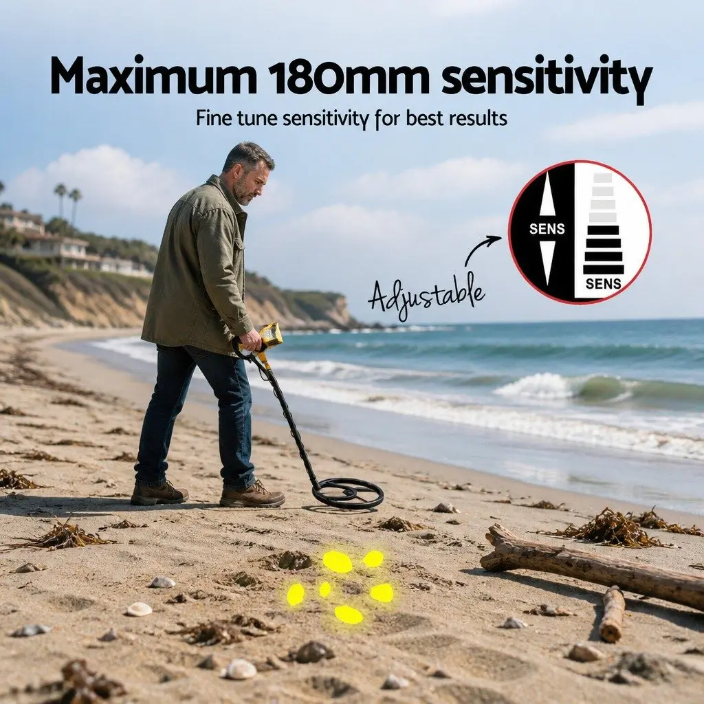 Metal Detector Pinpointer Set Treasure Hunting Adjustable Length Yellow