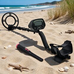 Metal Detector 220MM Waterproof LCD Pinpointer Treasure Hunt Beach Garden Search
