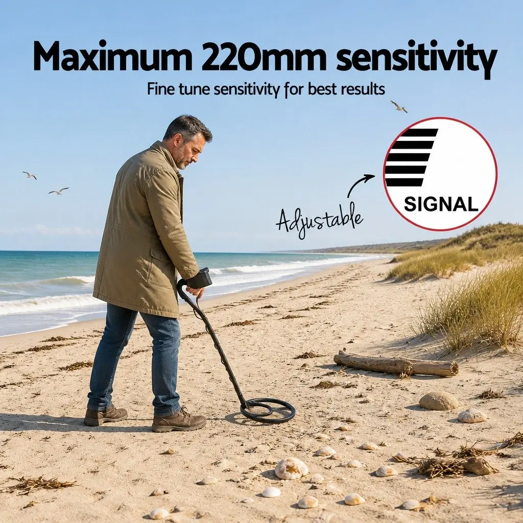 Metal Detector Pinpointer Waterproof 220MM LCD Black