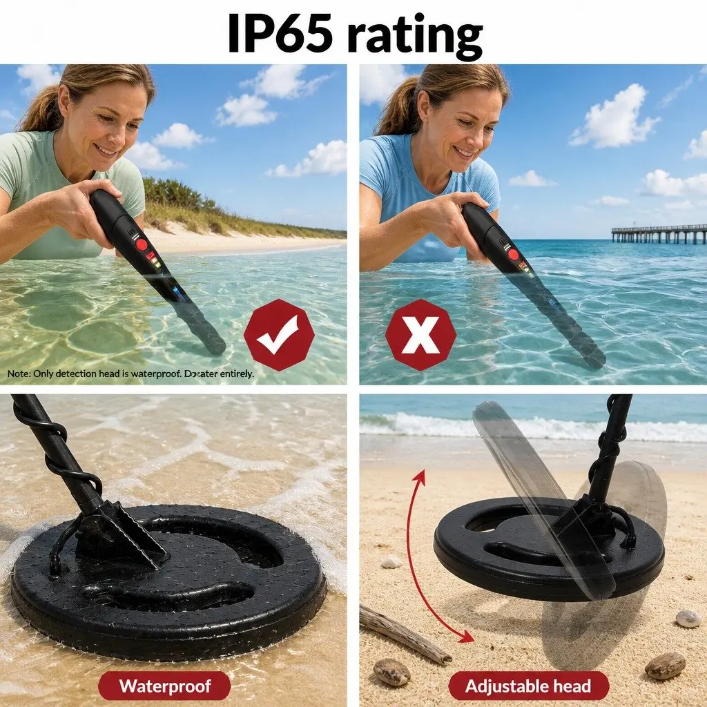 Metal Detector Pinpointer Waterproof 220MM LCD Black