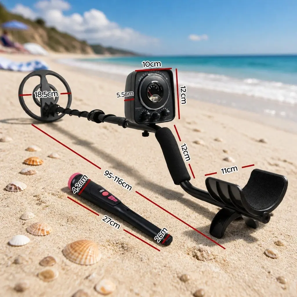 Metal Detector Pinpointer Set 160mm Sensitivity Water Resistant Black