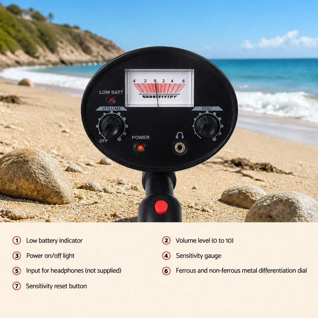 Metal Detector Pinpointer Combo Waterproof 180MM Sensitivity Adjustable Length Black