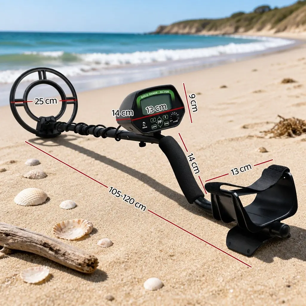 Metal Detector Waterproof Search Coil 220MM LCD Screen Black