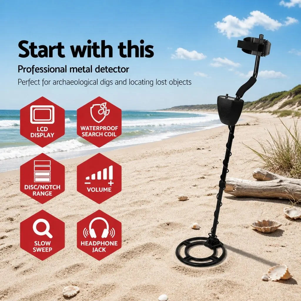 Metal Detector Waterproof Search Coil 220MM LCD Screen Black