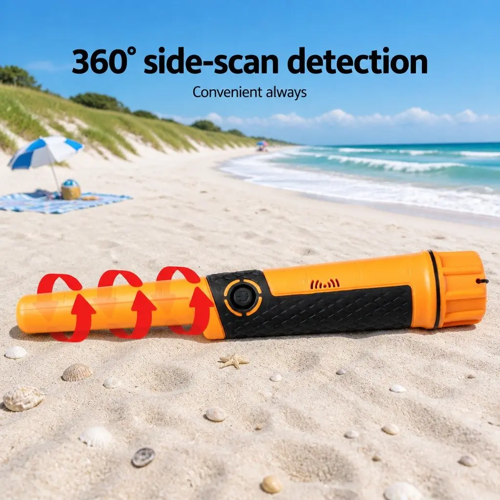 Metal Detector Waterproof Pinpointer Handheld 40MM Black and Orange