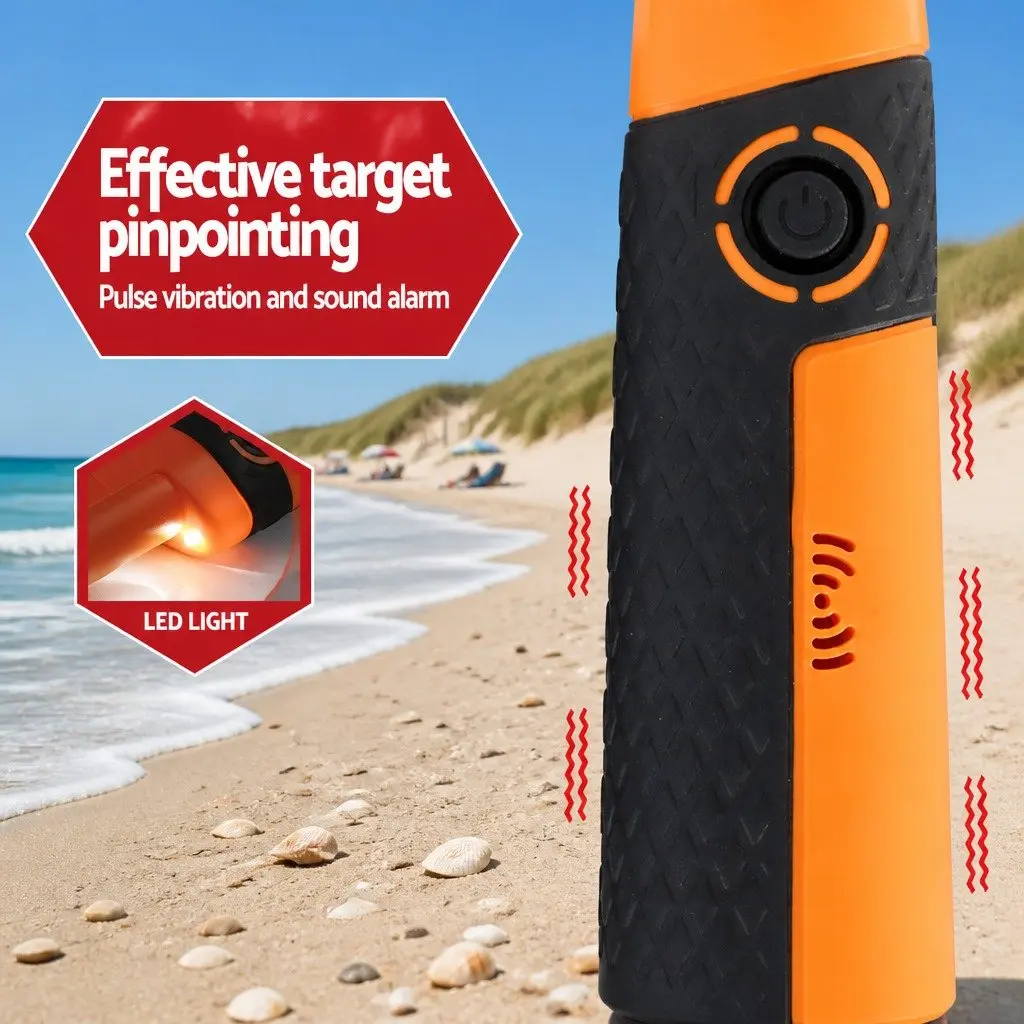 Metal Detector Waterproof Pinpointer Handheld 40MM Black and Orange