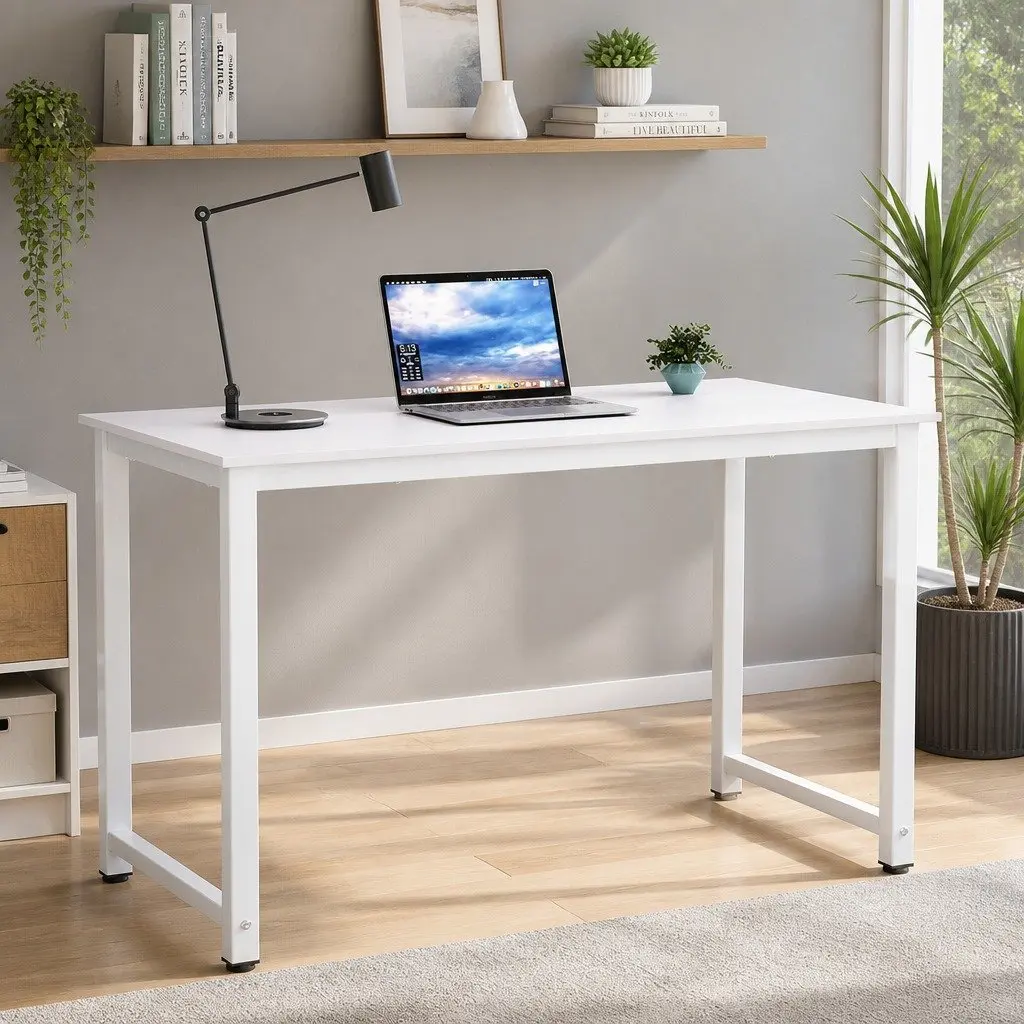 White Computer Desk with Ample Workspace