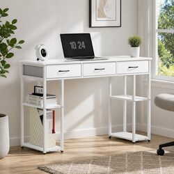 Computer Desk with Drawers Shelves Study Table Office 120cm Workspace Storage