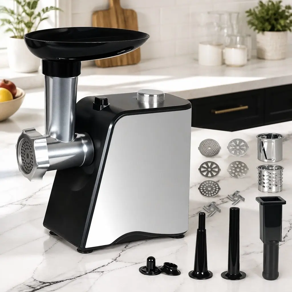 Electric Meat Grinder 2800W 4-in-1 Sausage Stuffer Vegetable Slicer Kitchen