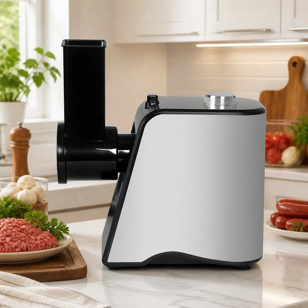 Electric Meat Grinder 2800W 4-in-1 Kitchen Appliance Black and Silver