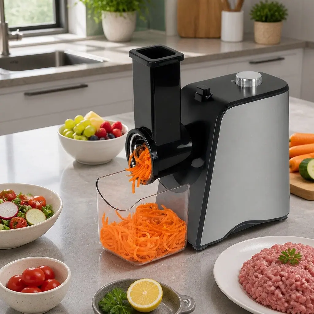 Electric Meat Grinder 2800W 4-in-1 Kitchen Appliance Black and Silver