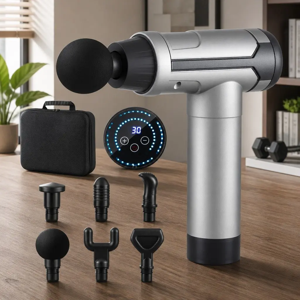 Massage Gun 30 Speed 6 Head Vibration Muscle Massager Rechargeable Therapy
