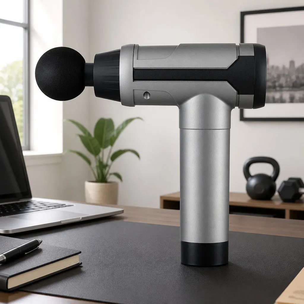 Massage Gun Vibration Therapy 30 Speed 6 Head Black
