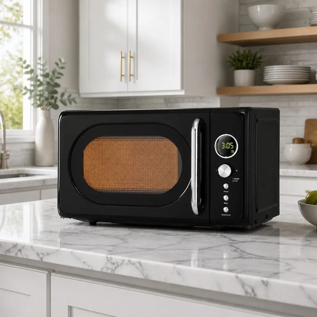 Microwave Oven 20L Digital Black Kitchen 700W 8 Auto Cook Menus