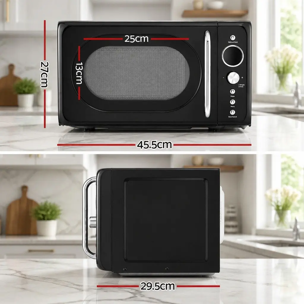 Microwave Oven 20L Digital Black Kitchen 700W 8 Auto Cook Menus