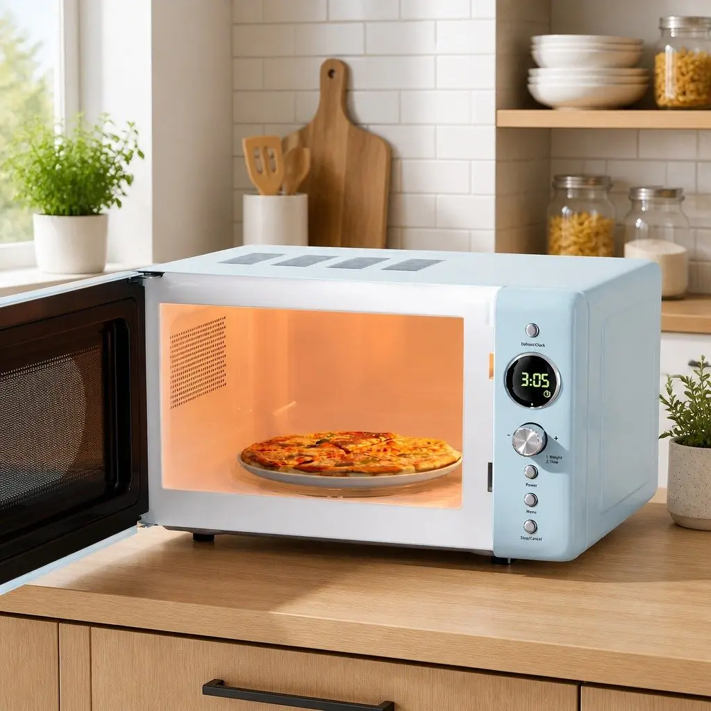 Microwave Oven 20L Digital Control Blue 8 Auto Cook Menus Defrost Timer Kitchen