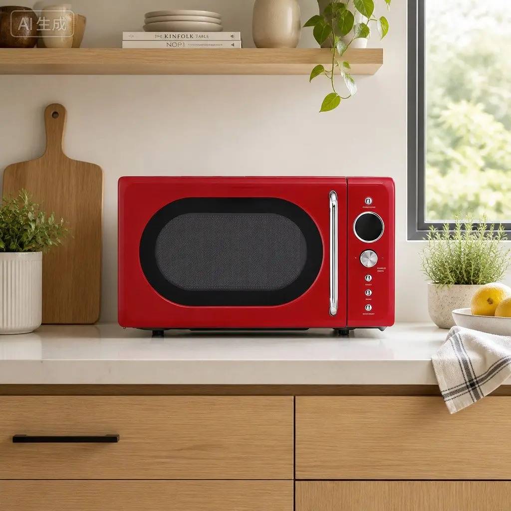 Microwave Oven 20L Digital Control Red 700W 8 Auto Cook Menus 6 Power Levels