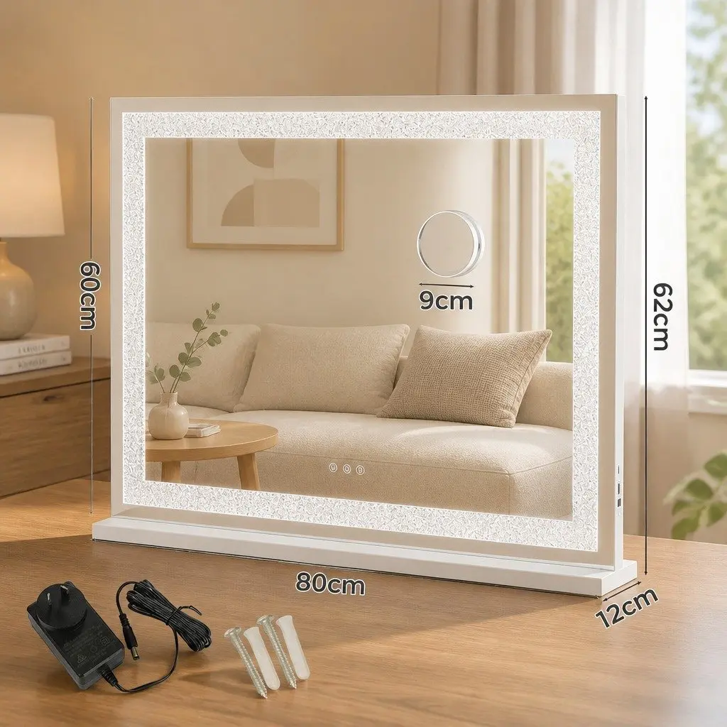 Vanity Makeup Mirror LED Lighting Touch Control 80cm White