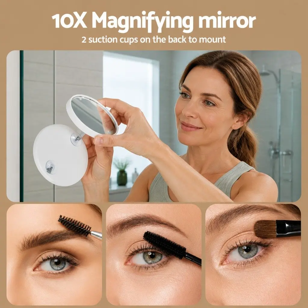 Makeup Mirror Adjustable LED Light 80x60cm Yellow Tabletop