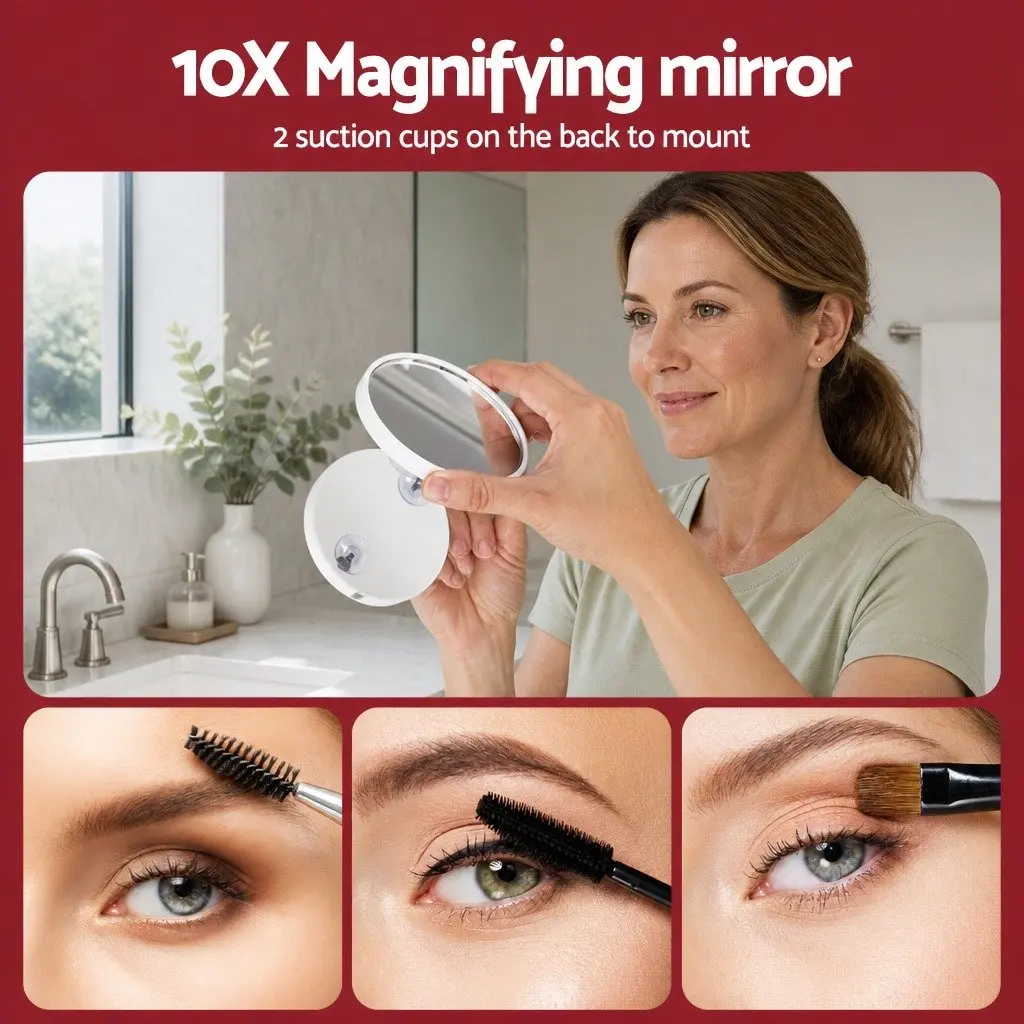 Makeup Mirror 80x65cm Hollywood Vanity LED Light Touch Control White Frame Stand