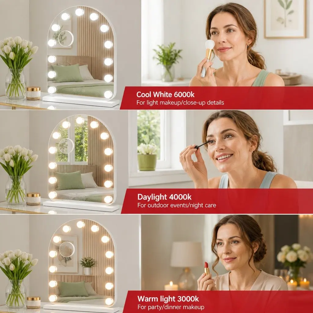 Makeup Mirror LED Dressing Vanity Light 40x50cm with 5x Magnification White