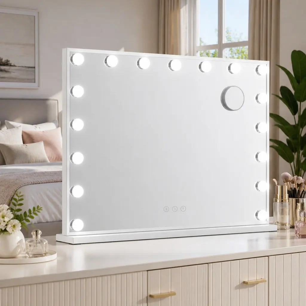 Makeup Mirror LED Light Tabletop Wall Mount 80x58cm
