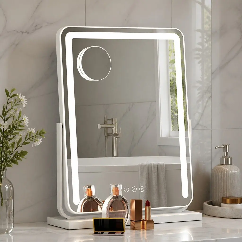 Makeup Mirror LED Light Strip 40x50cm 180° Rotation Touch Control