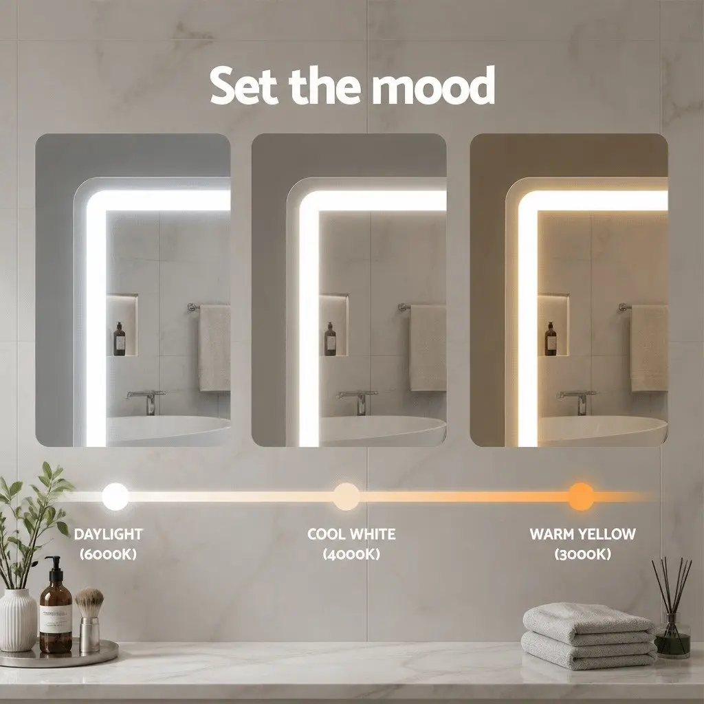 Makeup Mirror LED Light Strip 40x50cm 180° Rotation Touch Control