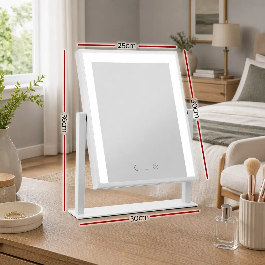 Standing Makeup Mirror LED Light 25x30cm Touch Control White