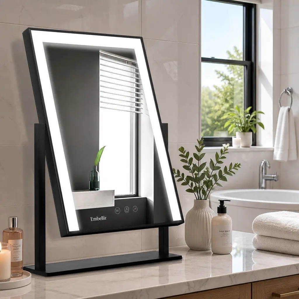 Makeup Mirror Touch Control LED Light 30x40cm Black