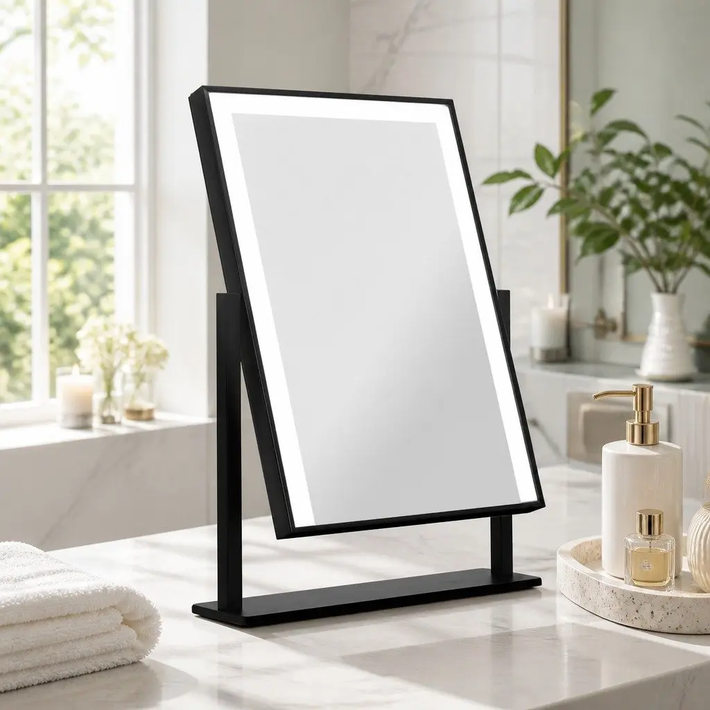 Makeup Mirror Touch Control LED Light 30x40cm Black