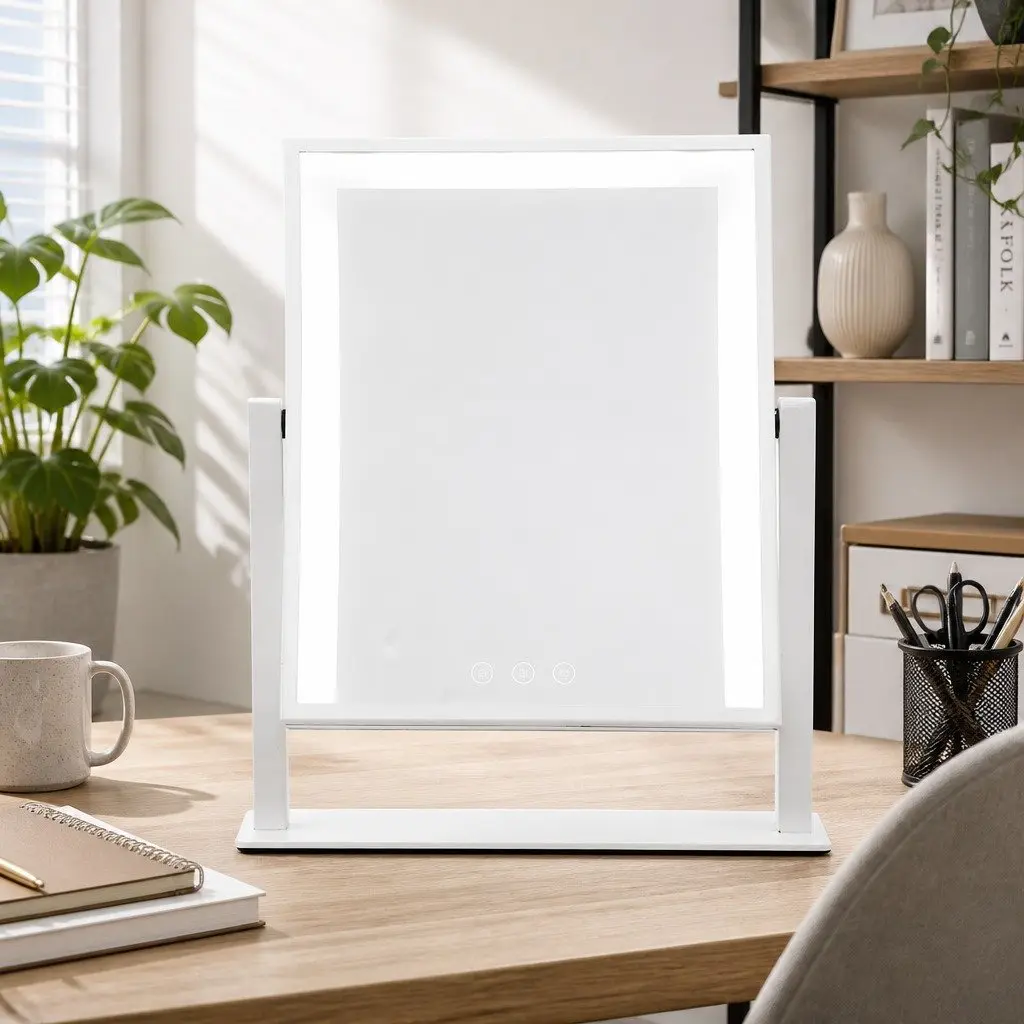 Makeup Mirror LED Light Touch Control 30x40cm Rotatable White