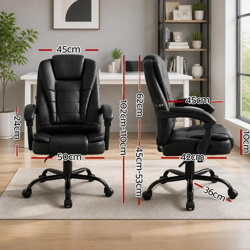 Massage Chair Office Executive Computer Gaming Chair Black PU Leather