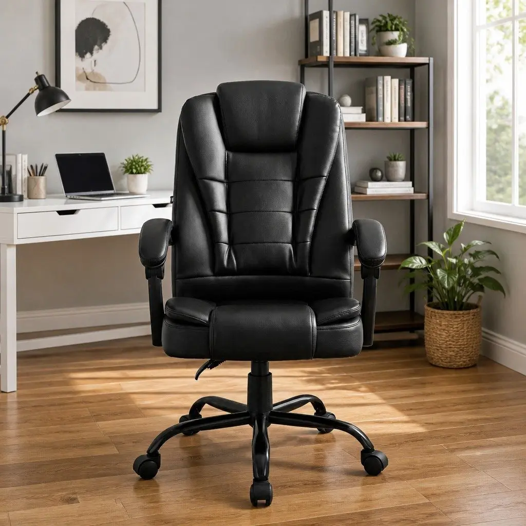 Massage Chair Office Executive Computer Gaming Chair Black PU Leather