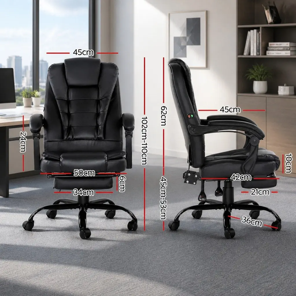 Black PU Leather Chair with Massage Function